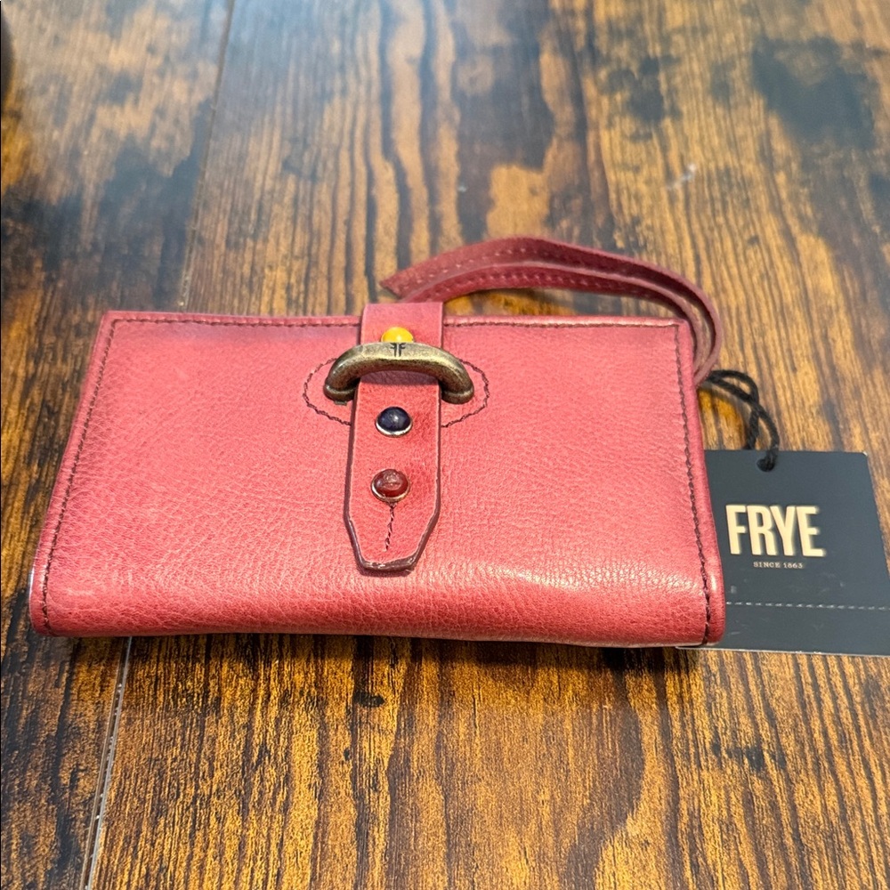 Frye Cherry Leather Wristlet